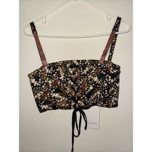 Wildfang The Empower Corset Top M Butterfly Print